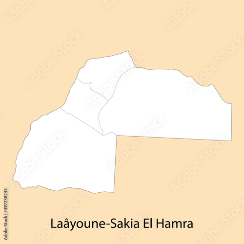 High Quality map of Laayoune-Sakia El Hamra is a province of Mor
