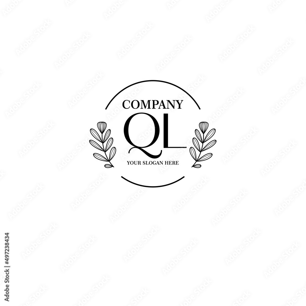QL Beauty vector initial logo art handwriting logo of initial signature, wedding, fashion, jewelry, boutique, floral QL Beauty vector initial logo art handwriting logo of initial signature, wedding, fashion, jewelry, boutique, floral