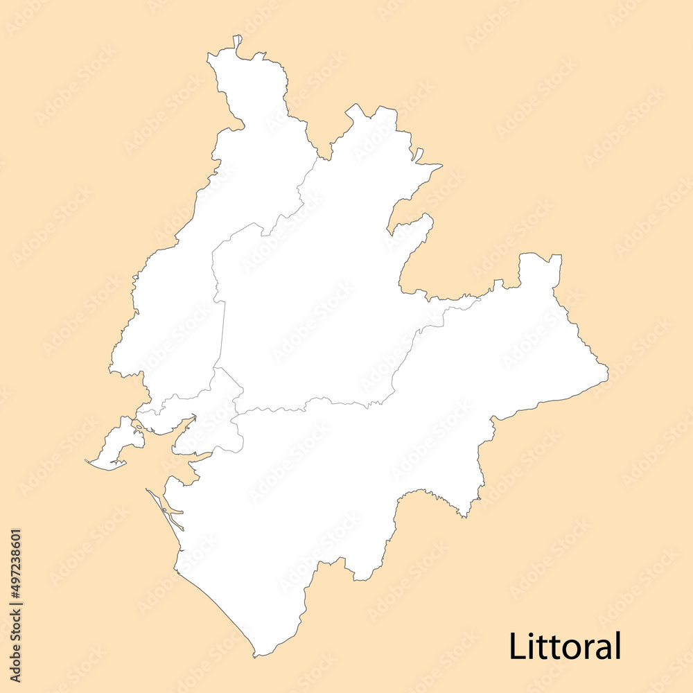High Quality map of Littoral is a province of Cameroon