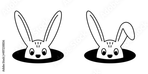 Black rabbit hole vector illustration