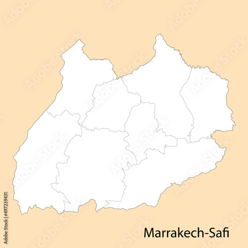 High Quality map of Marrakech-Safi is a province of Morocco photo