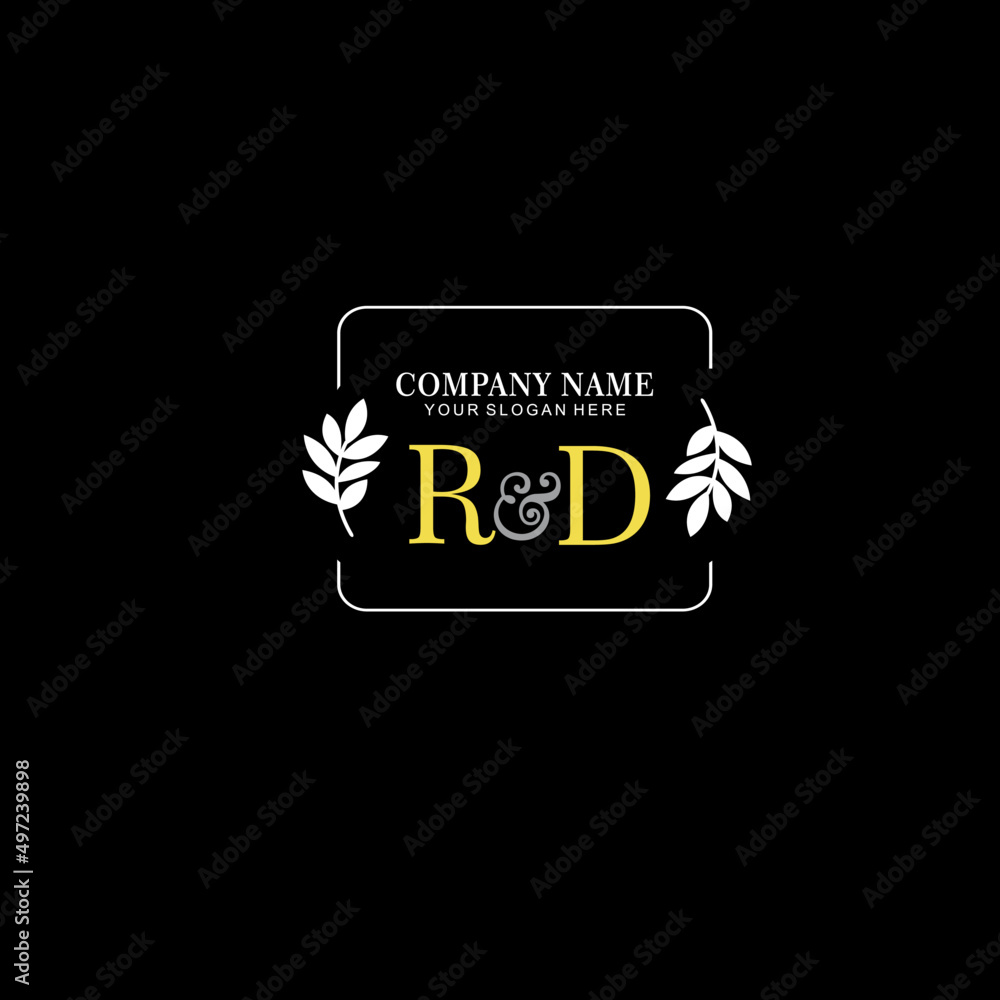 RD Beauty vector initial logo art handwriting logo of initial signature, wedding, fashion, jewelry, boutique, floral RD Beauty vector initial logo art handwriting logo of initial signature, wedding, fashion, jewelry, boutique, floral