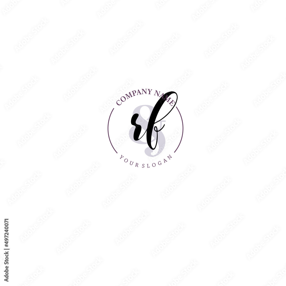 RF Initial letter handwriting and signature logo. Beauty vector initial logo .Fashion boutique floral and botanical RF Initial letter handwriting and signature logo. Beauty vector initial logo .Fashion boutique floral and botanical