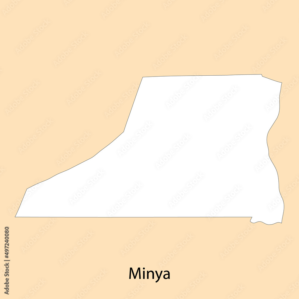 High Quality map of Minya is a region of Egypt High Quality map of Minya is a region of Egypt
