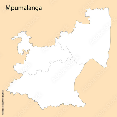 High Quality map of Mpumalanga is a region of South Africa