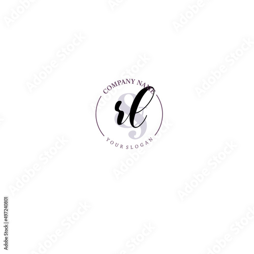 RL Initial letter handwriting and signature logo. Beauty vector initial logo .Fashion boutique floral and botanical