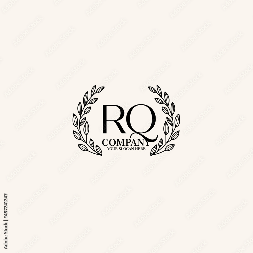 RQ Beauty vector initial logo art handwriting logo of initial signature, wedding, fashion, jewelry, boutique, floral RQ Beauty vector initial logo art handwriting logo of initial signature, wedding, fashion, jewelry, boutique, floral