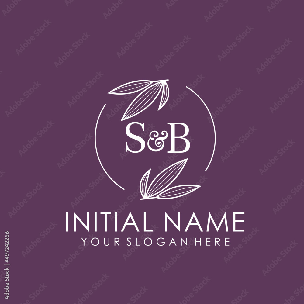 SB Beauty vector initial logo art handwriting logo of initial signature, wedding, fashion, jewelry, boutique, floral SB Beauty vector initial logo art handwriting logo of initial signature, wedding, fashion, jewelry, boutique, floral