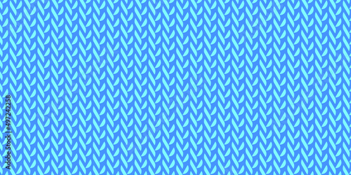 Watercolor seamless knitted blue pattern. Abstract modern background, illustration. Template for textile, wallpaper, wrapping paper, etc.
