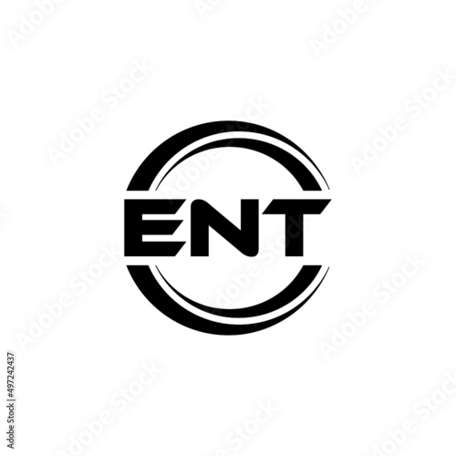 ENT letter logo design with white background in illustrator, vector logo modern alphabet font overlap style. calligraphy designs for logo, Poster, Invitation, etc.