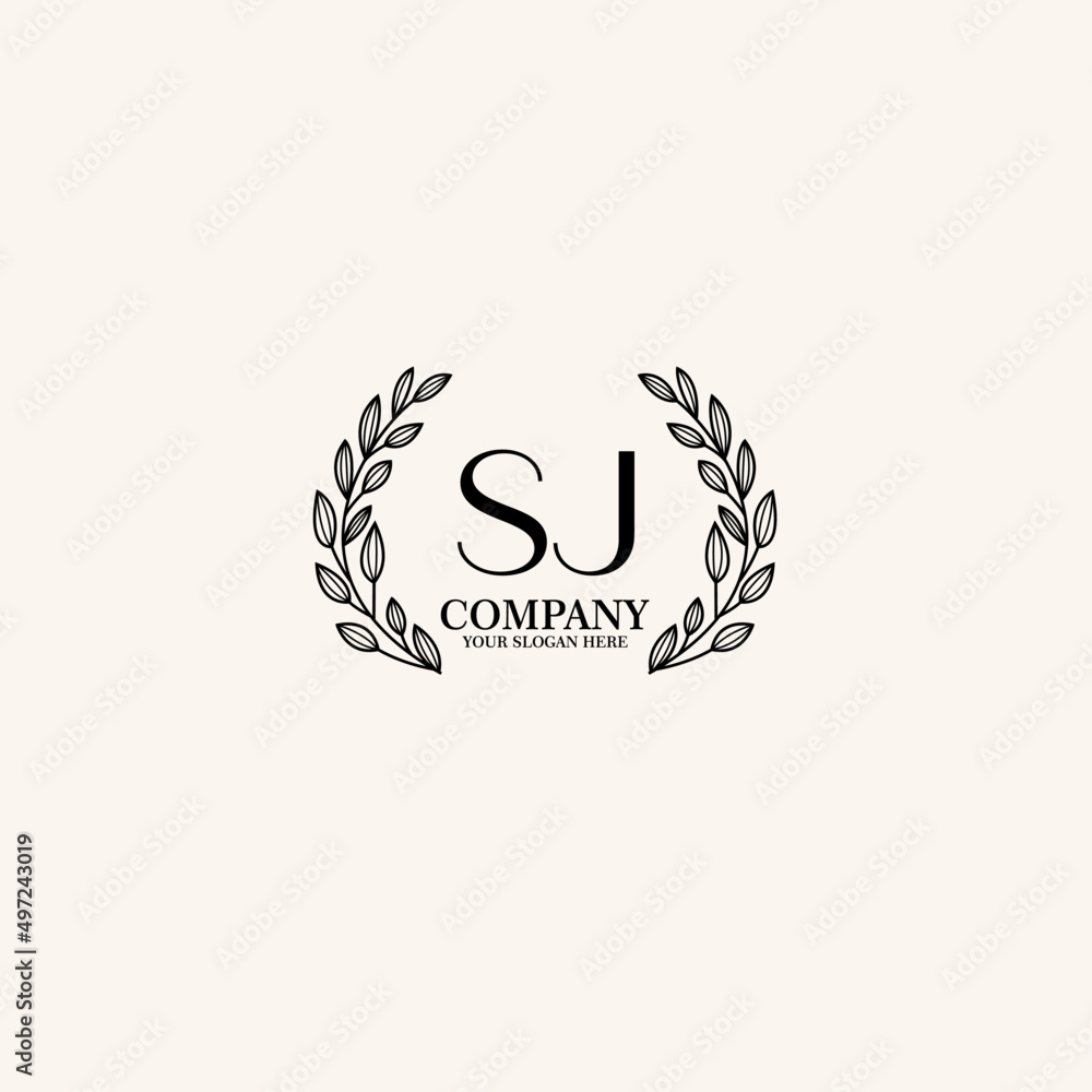Obraz premium SJ Beauty vector initial logo art handwriting logo of initial signature, wedding, fashion, jewelry, boutique, floral