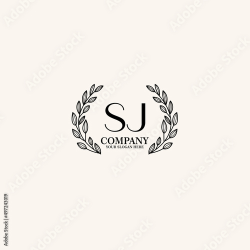 SJ Beauty vector initial logo art handwriting logo of initial signature  wedding  fashion  jewelry  boutique  floral