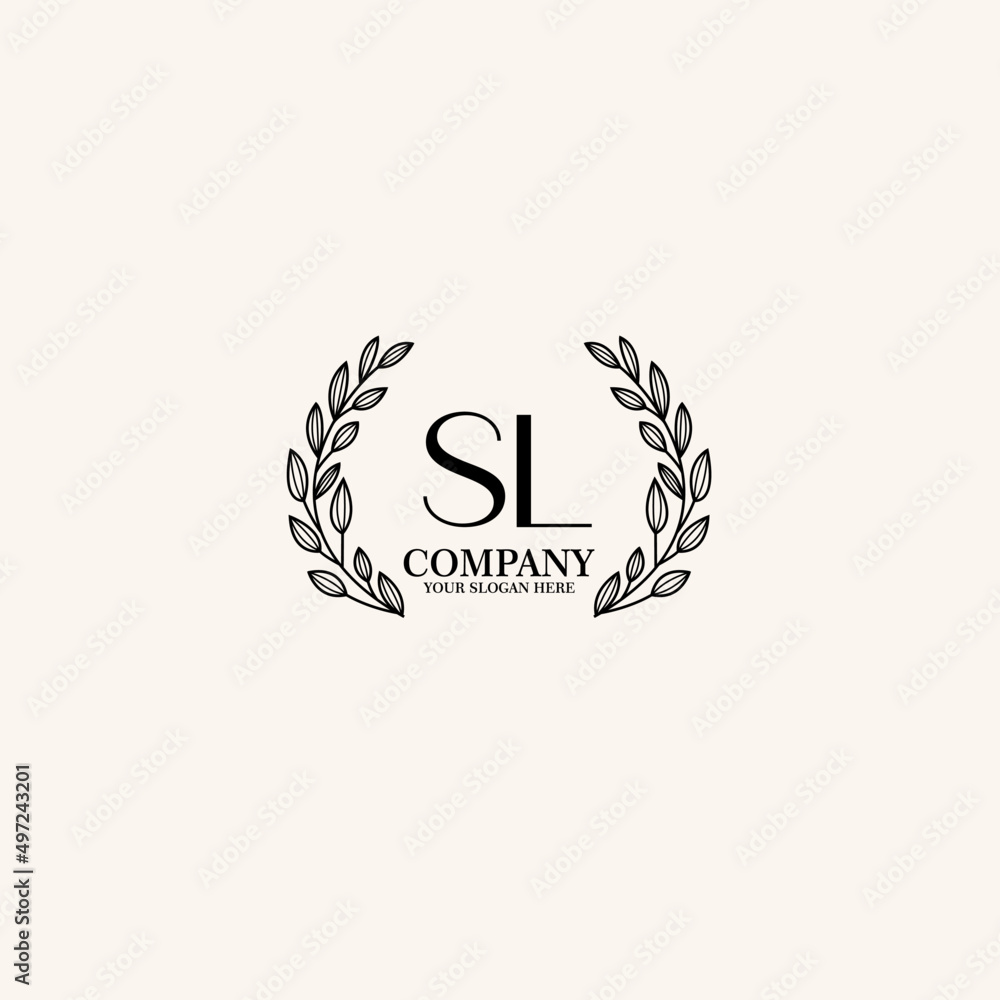 Obraz premium SL Beauty vector initial logo art handwriting logo of initial signature, wedding, fashion, jewelry, boutique, floral