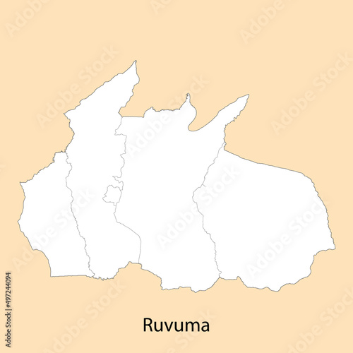 High Quality map of Ruvuma is a region of Tanzania