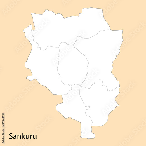 High Quality map of Sankuru is a region of DR Congo photo