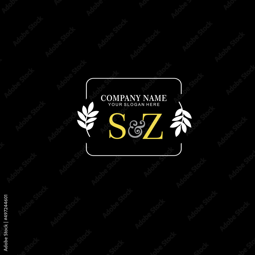 SZ Beauty vector initial logo art handwriting logo of initial signature, wedding, fashion, jewelry, boutique, floral SZ Beauty vector initial logo art handwriting logo of initial signature, wedding, fashion, jewelry, boutique, floral