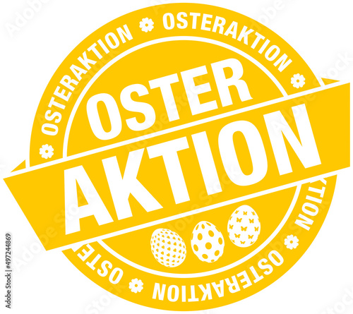 Button Banner "Osteraktion" Ostereier Flat Gelb