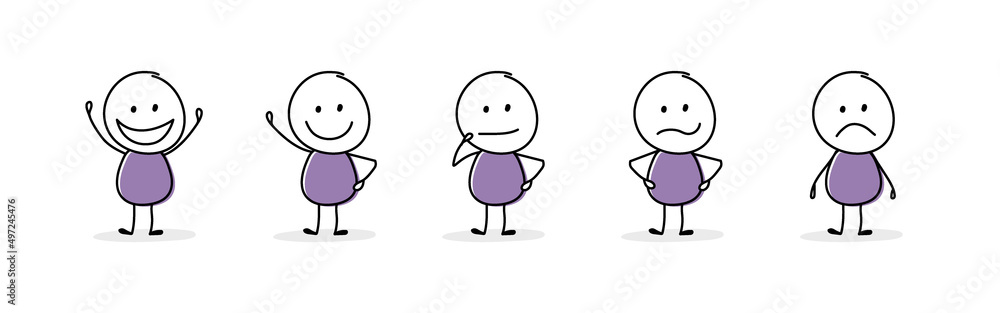 Business concept. Funny stickman showing gestures. Vector Business concept. Funny stickman showing gestures. Vector