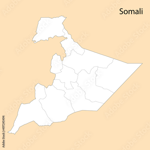 High Quality map of Somali is a region of Ethiopia