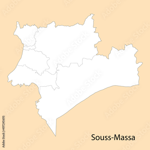 High Quality map of Souss-Massa is a province of Morocco
