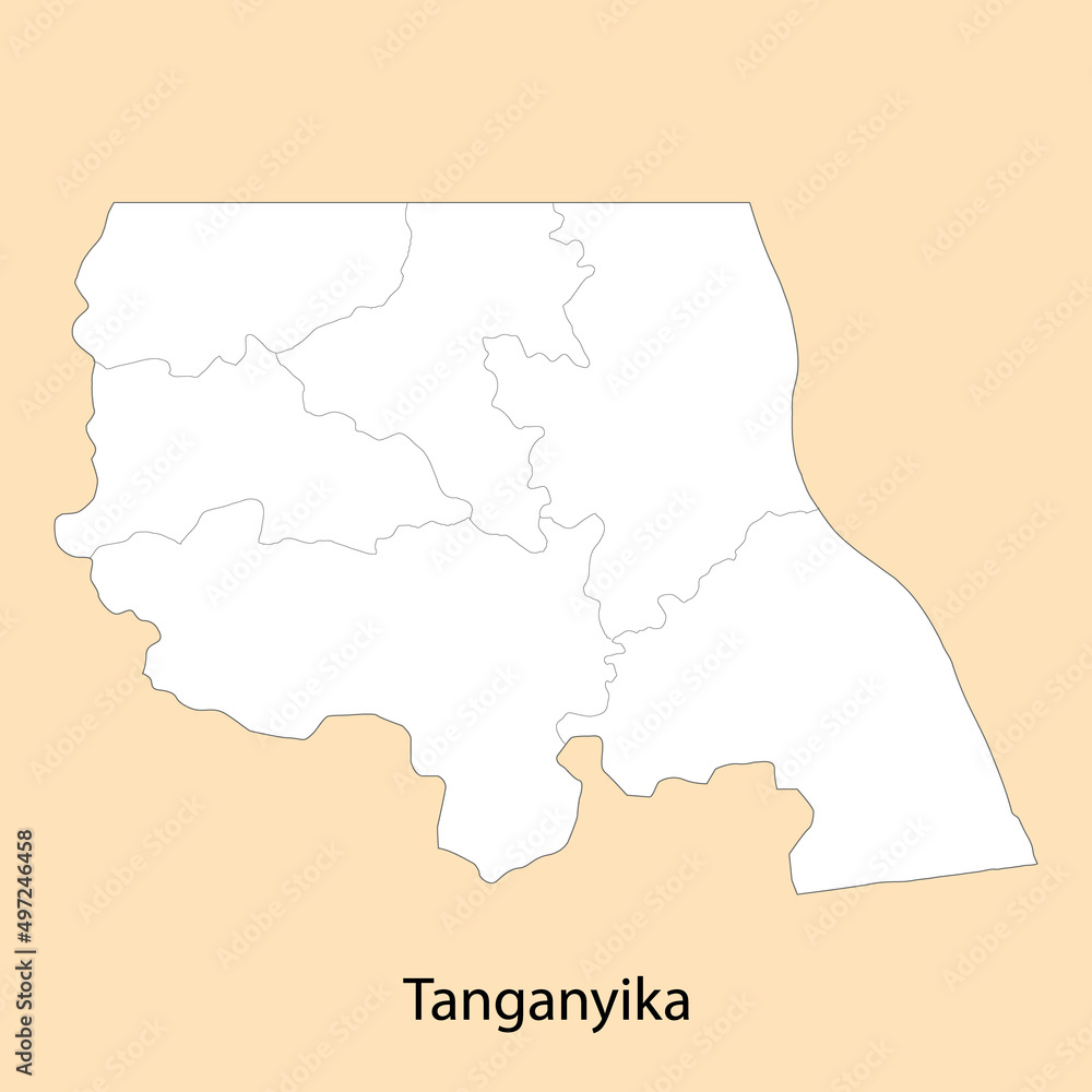 High Quality map of Tanganyika is a region of DR Congo