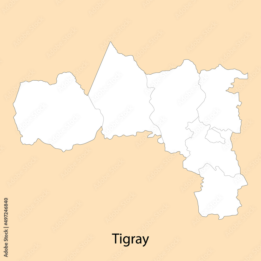 High Quality map of Tigray is a region of Ethiopia