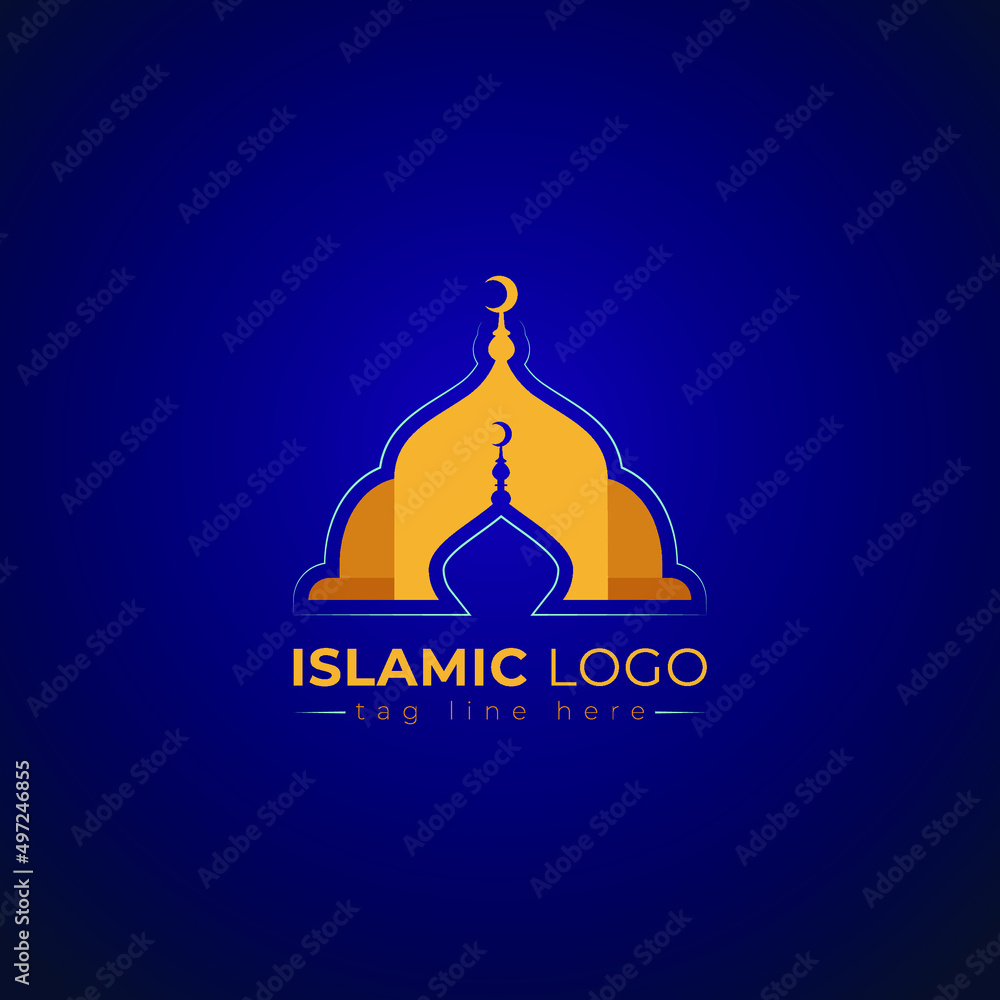 Creative Minimal Ramadan Mubarak Islamic Logo Design