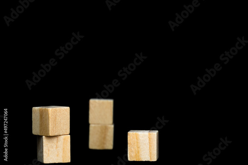 woods block on black background