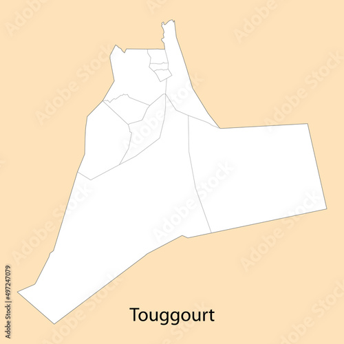 High Quality map of Touggourt is a province of Algeria photo