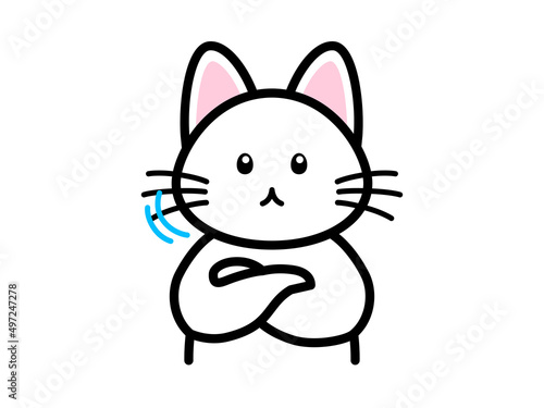 真顔で頷く猫