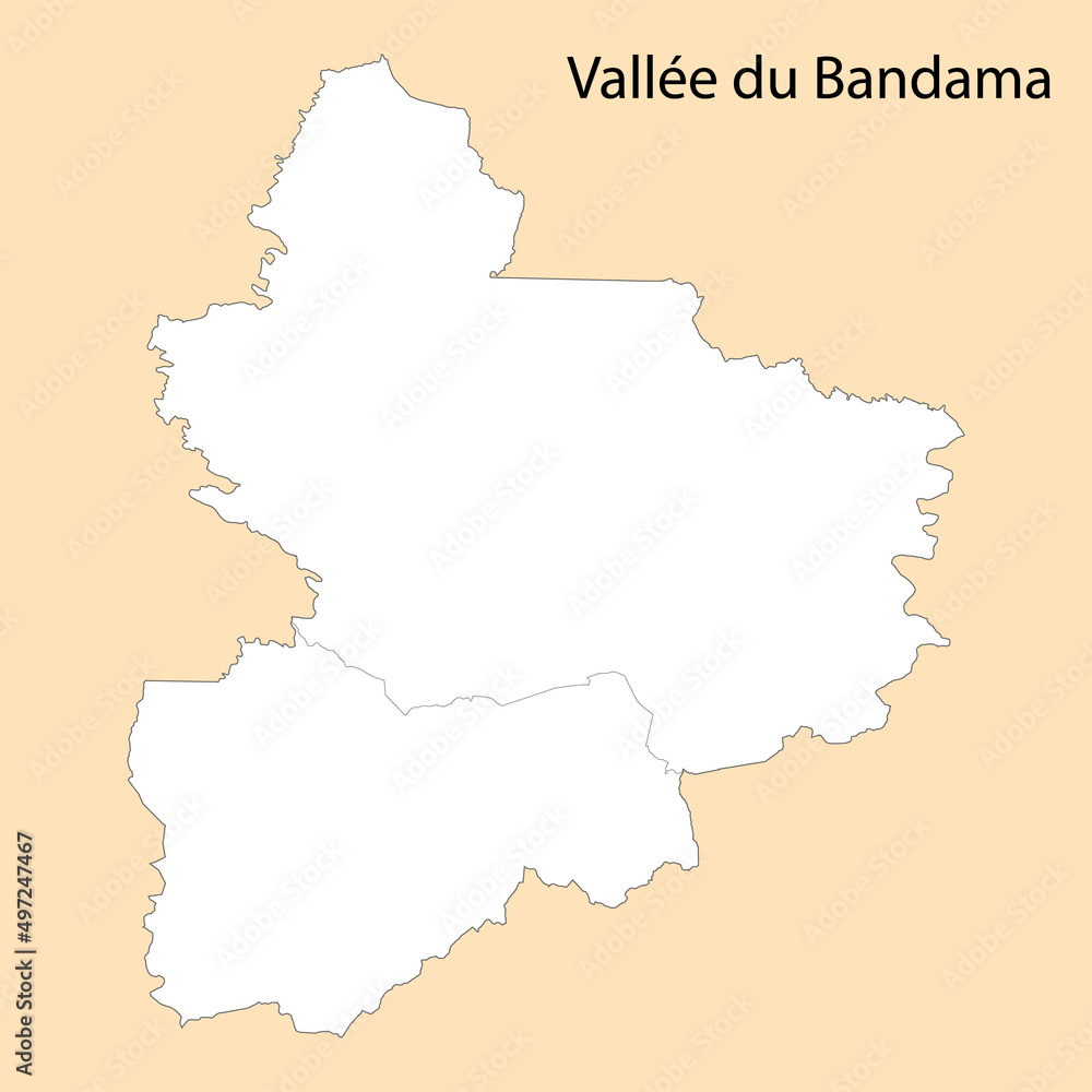 High Quality map of Vallee du Bandama is a region of Ivory Coast