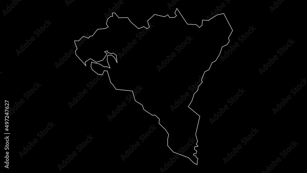 South Montenegro region map outline animation South Montenegro region map outline animation