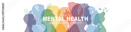 Slika na platnu May is Mental Health Awareness Month banner.