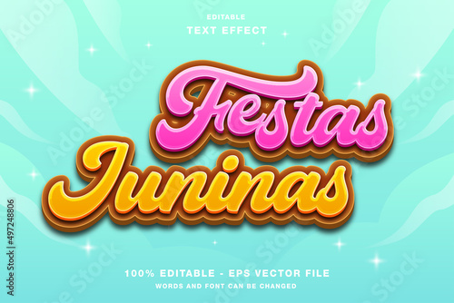 Festas Juninas 3D Editable Text Effect
