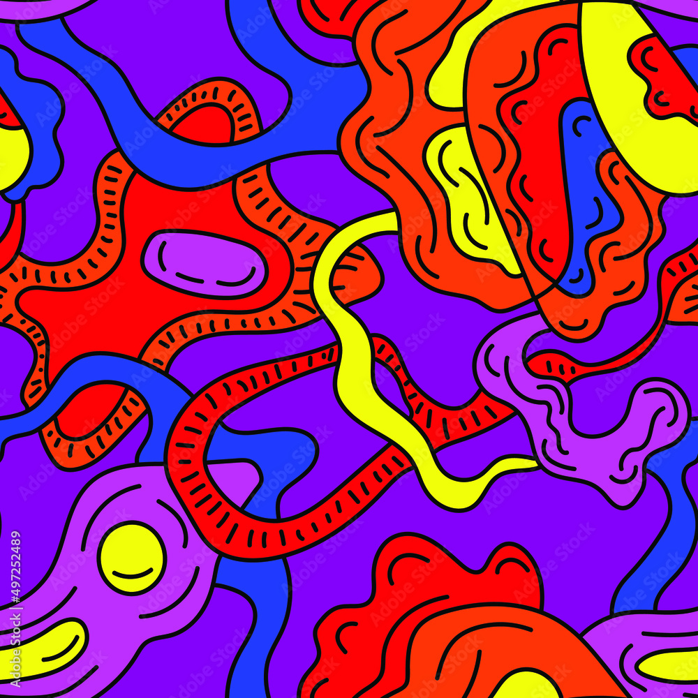 Seamless artwork with abstract psychedelic  pattern 