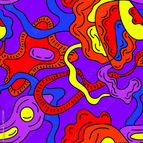 Seamless artwork with abstract psychedelic pattern 