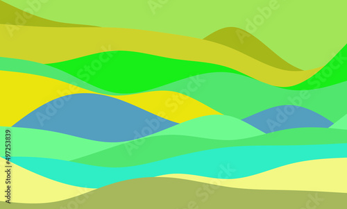 Abstract background with layered wave and geometric pattern