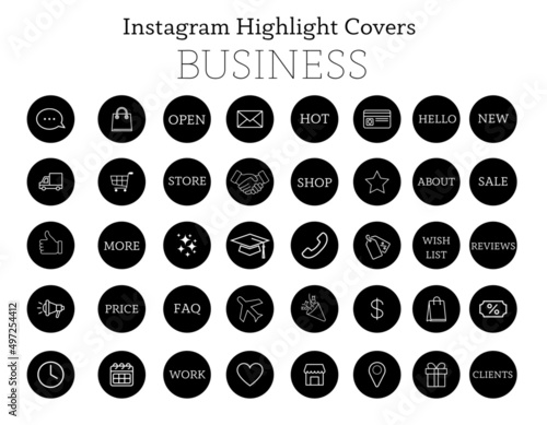 Instagram highlights stories covers business black photo