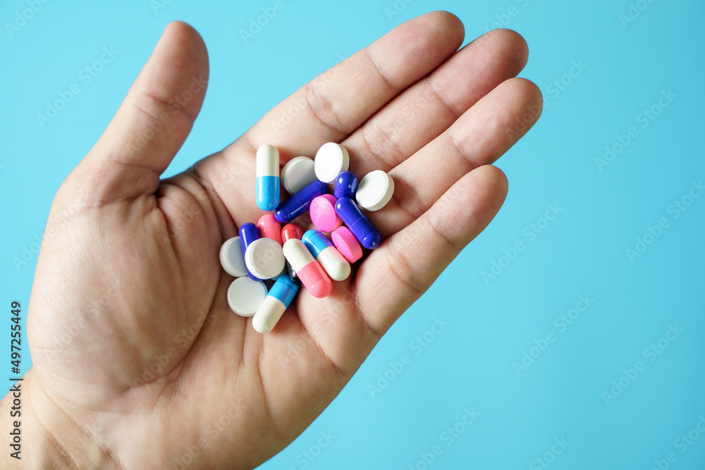 medical pills and Pills in plastic package Health care and treatment diseases