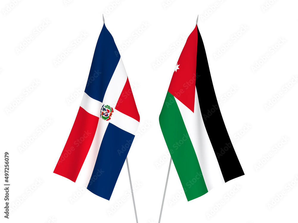 Dominican Republic and Hashemite Kingdom of Jordan flags