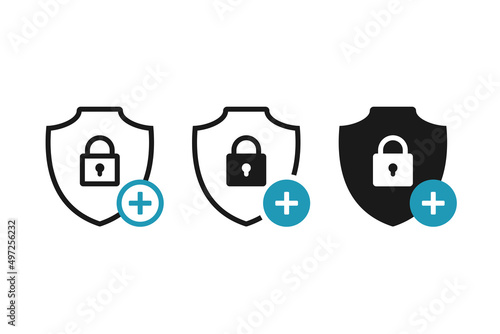 Security add icon. Vector illustration