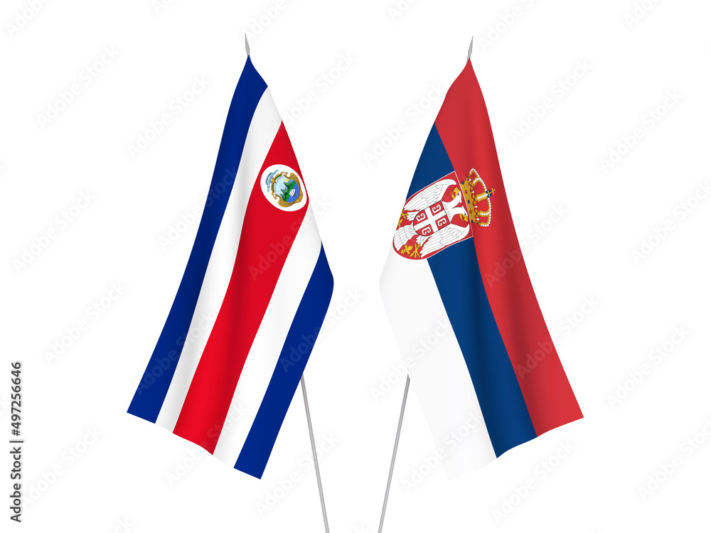 Serbia and Republic of Costa Rica flags