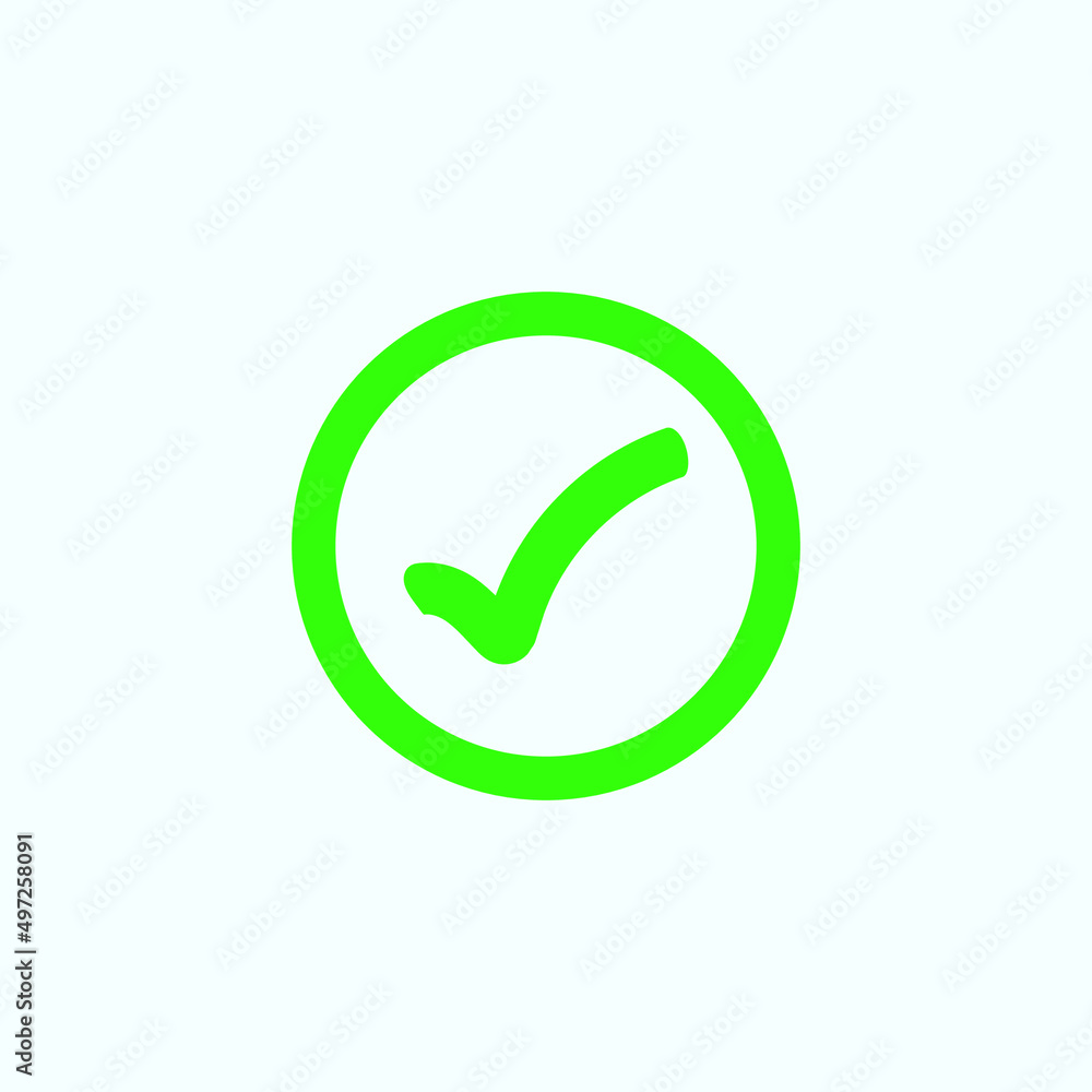 Check mark green line icons. Vector illustration. - Vector Check mark green line icons. Vector illustration. - Vector