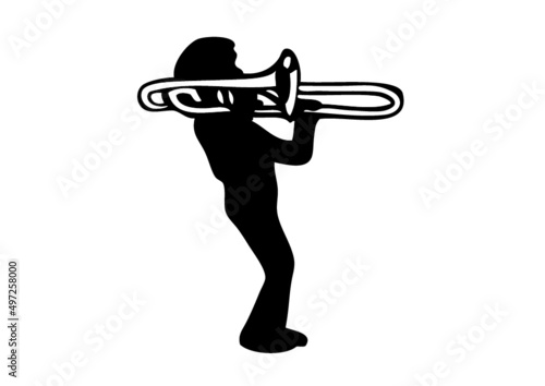 tromboniste jouant du trombone