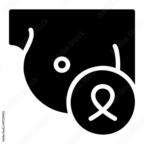 breast glyph icon