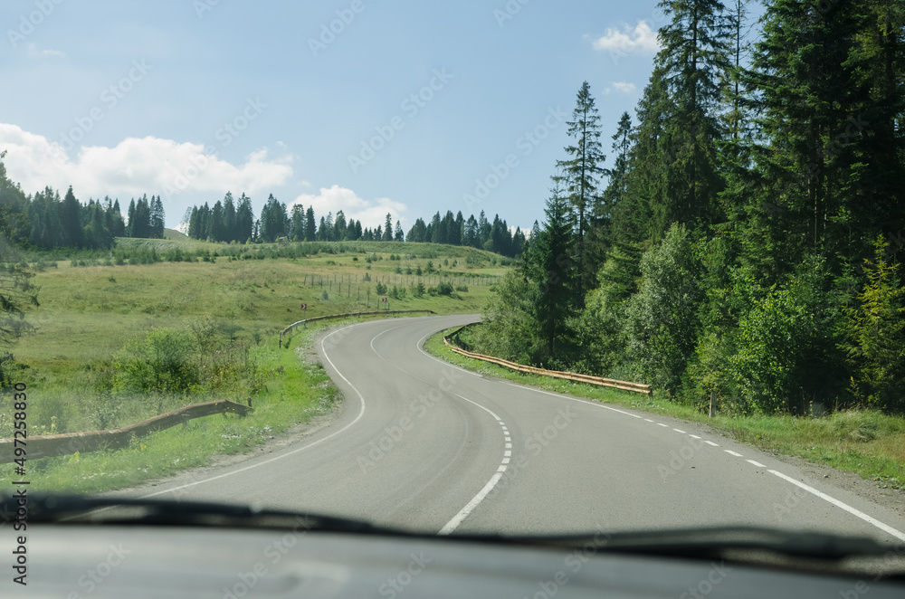 Fototapeta premium Winding road in the Carpathian mountains