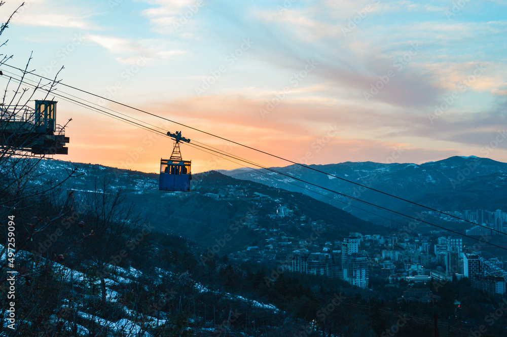 Panoramic view from a height of the district of the city of Tbilisi Panoramic view from a height of the district of the city of Tbilisi