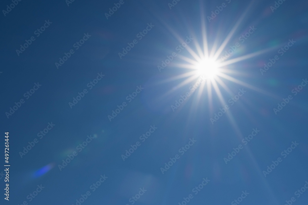 The sun shines on a clear blue sky.there is a place for an inscription The sun shines on a clear blue sky.there is a place for an inscription