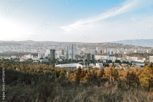 Panoramic view from a height of the district of the city of Tbilisi