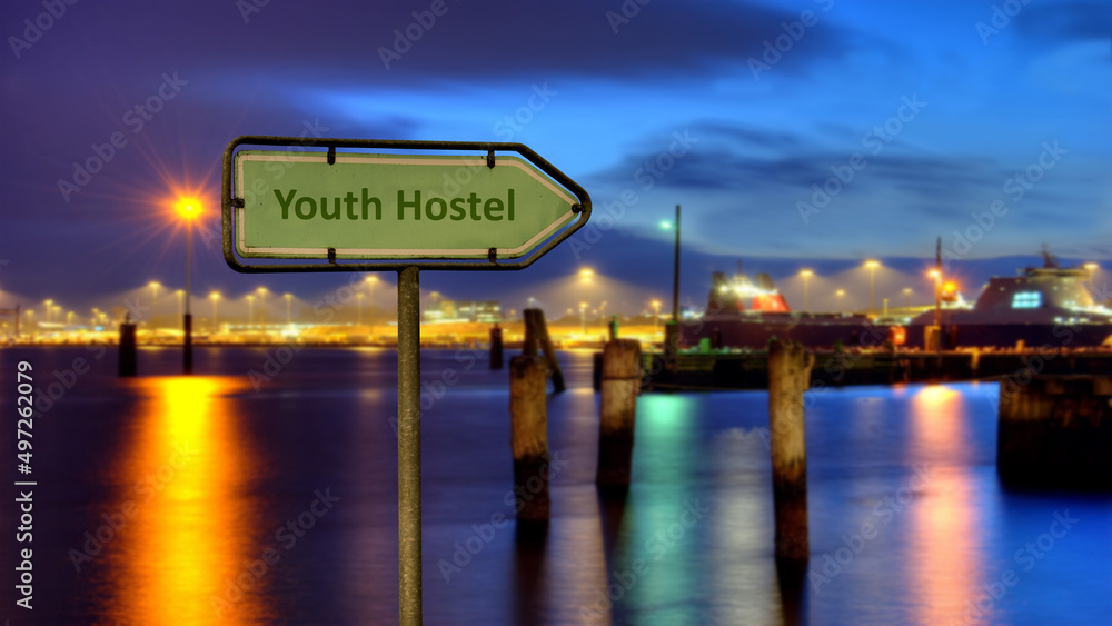 Street Sign to Youth Hostel